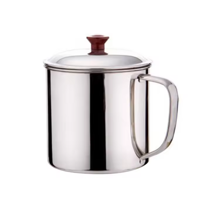 Taza de té portátil de acero inoxidable, vaso de Metal para beber, café de Camping, viaje al aire libre, taza de Camping con cubierta - 1