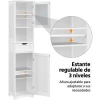 Auxiliar Cocina Puerta Cristal Estrecho 40x30x170 cm Blanco - details 4