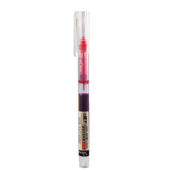 Bolígrafo de Gel con tubo de aguja completa, pluma de Rollerball de alta capacidad, de secado rápido, líquido recto, 0,5mm - 1