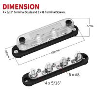 Barra negativa para coche, Terminal 150A, bloque de distribución de energía de 12V, Bus Terminal M8 para barco automotriz - details 6