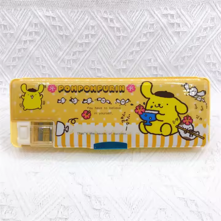 Estuche de Lápiz Doble Cara Sanrio Melody Hello Kitty Caja de Papelería Multifuncional con Afilador - 1