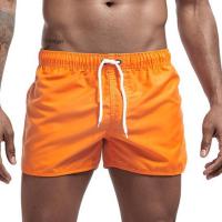 Pantalones cortos de surf de playa para hombre, cintura elástica de tiro bajo, cordón, ribete lateral irregular transpirable, traje de baño, verano - details 19