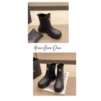 Botas de Lluvia para Mujeres de Moda Media Caña, Impermeables, Antideslizantes, Resistentes al Desgaste Zapatos de Goma de Cercanías - details 15
