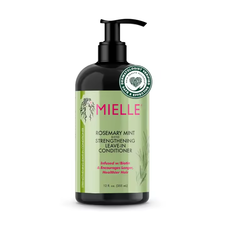 Mielle Organics Acondicionador fortalecedor sin enjuague con menta y romero, apoya la fuerza, acondicionador suave para cabello seco y arrugado - 1