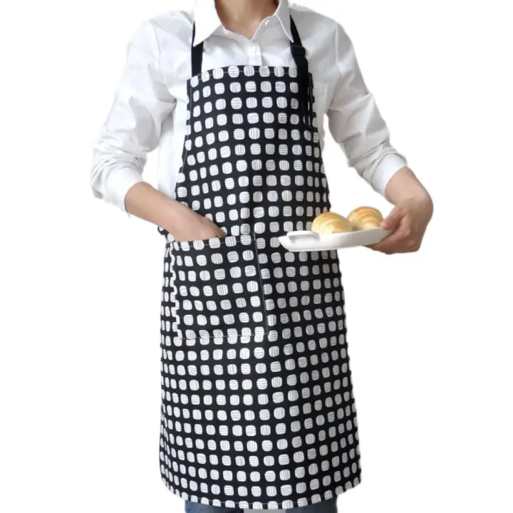 Delantal de trabajo, delantales ajustables de Chef y camarero con bolsillos, delantales de cocina estampados, delantal de cocina de algodón sin mangas, Picnic - 1