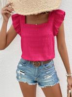 Top de Manga sin Volantes para Mujer Moderno 2024 Blusa de Estilo Simple y Chic para Altas - details 7