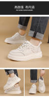 Marca de moda primavera nuevos zapatos de tablero plataforma de cuero para hombres deportes casuales zapatos blancos - details 9