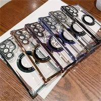 Para fundas de teléfono con revestimiento Magsafe para Samsung Galaxy S25 S24 S23 S22 Ultra S21 Plus FE 5G Note 20 cubierta magnética transparente a prueba de golpes - details 5