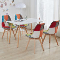 EGOONM-Sillas de comedor modernas con patas de madera maciza, muebles para el hogar, sillas de Bar, ocio, oficina, Patchwork, 4 piezas por juego - details 8