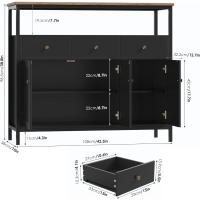 Mueble de Almacenamiento Ajustable Aparador de Cocina con 3 Cajones y 3 Puertas Blanco - details 10