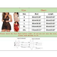 Camisones de cuello halter para mujer, ropa de dormir de malla, camisón de encaje, lencería transparente, camisones eróticos sexys exóticos para mujer - details 0