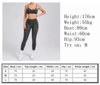 Ropa deportiva de gimnasio reforzada para mujer, traje de yoga de entrenamiento para mujer, ropa deportiva gris café 2024 - details 0