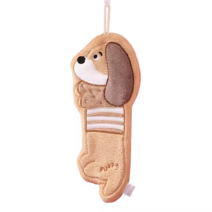 Toalla de mano creativa de secado rápido con forma de perro salchicha, toalla de limpieza absorbente colgante, paños de cocina reutilizables más gruesos - 1