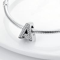 LAZA-abalorio de plata de ley 925 con 26 letras del alfabeto, abalorio de A-Z con nombre, compatible con Pulsera Original, collar, colgante, regalo de joyería - details 0