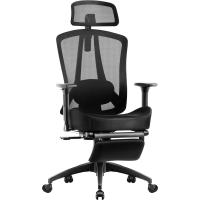 Silla Ergonómica Escritorio Silla Oficina con 2-Eje Soporte Lumbar Regulable, Sillas Escritorio a Malla Carbón Sillas Ejecutiva Ordenador Respaldo Alto Cadeira Asiento Cascada Carga 150kg - details 9