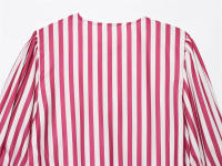 OUWU- Top Elegante A Cuadros Con Lazo Calado Y Cordones Para Mujer, Blusa Corta Elegante Con Cuello Redondo Y Manga Abombada, Camisa Informal De Calle Para Señora Nueva - details 5