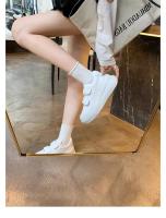 Zapatos blancos de velcro de suela gruesa, nuevos zapatos de tablero deportivos casuales plateados - details 12