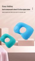Almohada inflable de compresión en forma de U con protección para el cuello portátil para coche, siesta al aire libre, Camping, almohada de avión de PVC flocado para viajes - details 4