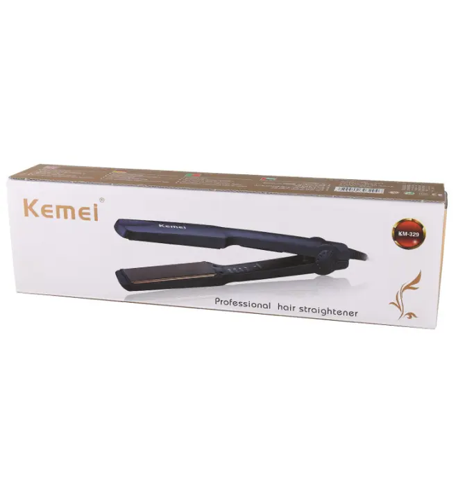 Plancha de pelo eléctrica con férula para peinado de cabello sin pelo para mujer Kemei 329 al por mayor - 1