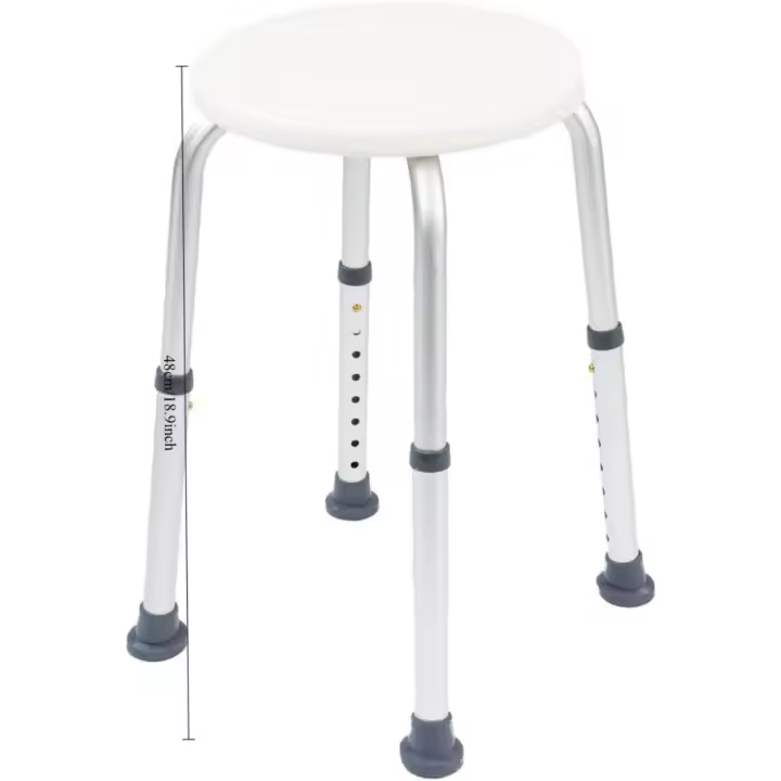 Taburete redondo para ducha (altura regulable) - 1
