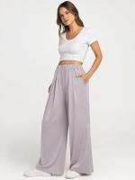 Pantalones de Moda para Mujer de Cintura Alta y Sólida Pantalones Anchos para Primavera Otoño - details 5