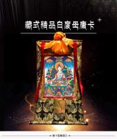Blanco Tara Thangka Xizang pintura de pared pintada a mano artículos tibetanos interior de gran tamaño 120 cm de alto - details 0