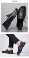 Nuevos zapatos de los hombres de piel de oveja zapatos de cuero de los hombres de un pedal zapatos casuales de los hombres de cuero genuino de mediana edad papá masculino de suela suave zapatos individuales - details 10