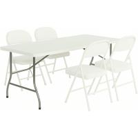 Mesa Plegable Rectangular 180x70x74cm Catering |   Mesa de resina con patas de acero plegables para eventos y terrazas |   Unidad (Blanca) - details 9
