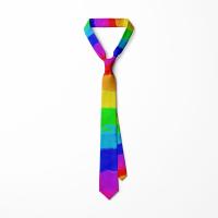 Corbata informal de 8cm con diseño de arcoíris, corbata estrecha, suave y colorida, ajustable, atada a mano, para hombre, Unisex - details 22