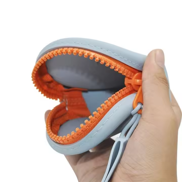 Monedero redondo bonito de silicona para mujer y niña, Mini bolsa para auriculares con llave, Color sólido, regalo para niño - 1