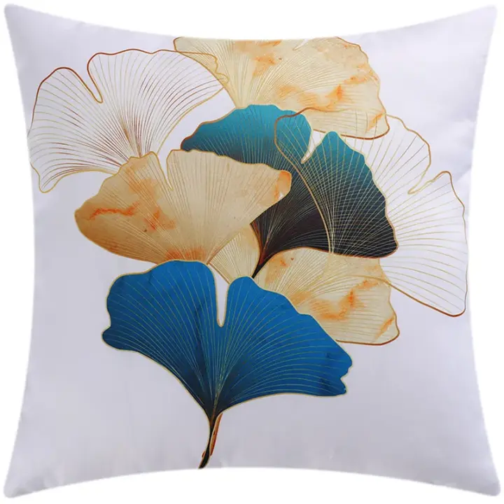 Funda de almohada nórdica con estampado de flores, cubierta de cojín de doble cara para sofá, sala de estar, oficina, 45cm, decoración del hogar - 1