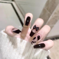 Pegatinas de Uñas de Estilo Francés de Cubierta Completa Uñas Falsas Rectangulares Largas con Pegamento para Manicura Casera DIY - details 4