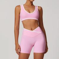 Sujetador deportivo con correa ancha para el hombro, sujetador de Yoga de una pieza resistente a los golpes, Top de Fitness al aire libre para mujer - details 4