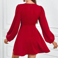 Vestido de manga de burbuja con Correa hueca para mujeres - details 2
