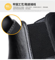 Botas Chelsea de cuero de vaca de gama alta botas de otoño e invierno de cuero genuino botas cortas británicas puntiagudas - details 8