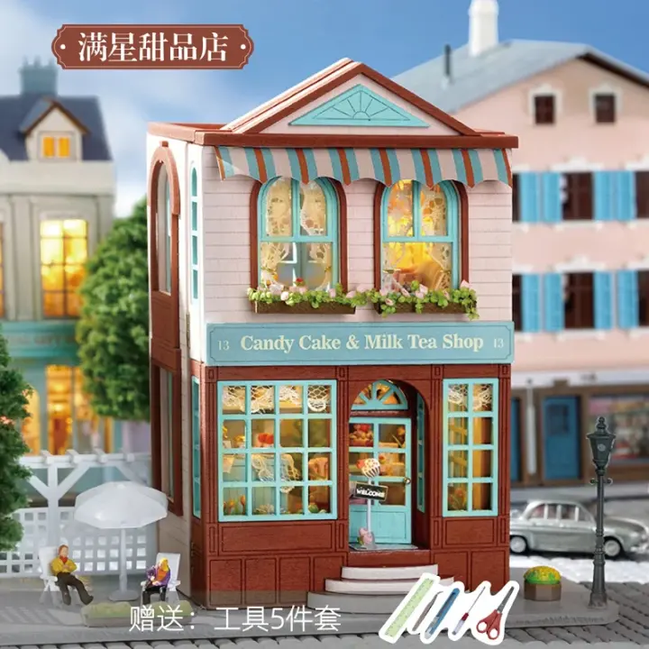Casa de Muñeca Miniature de Madera para Niños Hecha a Mano con Muebles Kit de Construcción y Montaje para Juguetes y Organizadores del Hogar - 1