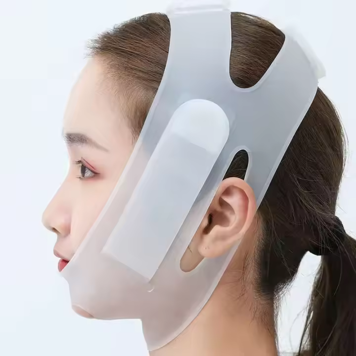 Cinturón de estiramiento de belleza, moldeador de cara en V, vende adelgazamiento, piel fina, reafirmante, gel de sílice suave, herramienta de adelgazamiento facial antimoho - 1