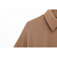 Conjunto de camisa de manga larga con cuello drapeado y pantalones de cintura alta para mujer - details 17