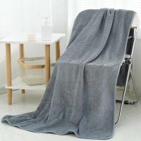 Toalla de playa de veeta de coral engrosada de alta densidad con rejilla de piña, toalla de baño suave y absorbente que no se pierde color piel - details 7