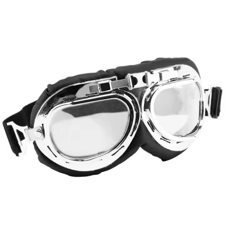 Gafas Moto Retro Vintage con Protección UV Lente Clara Deportiva para Senderismo - 1