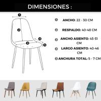 Funda De Silla Estilo Nórdico 1/4/6 Piezas Tela Dd Protección ANTI-MANCHA - details 2