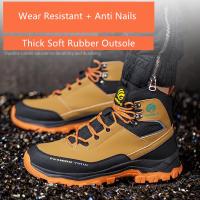 Zapatos de Seguridad para Hombres Impermeables, Altas, Resistentes al Desgaste, Forro de Cuero, Suela de Goma Sintética - details 4