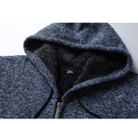 Chaqueta de Punto con Capucha Casual de Colores Bloqueados para Hombres CHAIFENKO - details 6