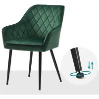 Silla de Comedor de Terciopelo Silla de Cocina con Respaldar Carga Máx. 120 kg Patas de Metal - details 51