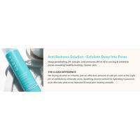 An exfoliant with salicylic acid gently removes acne and a pore minimizer that reveals clearer skin.