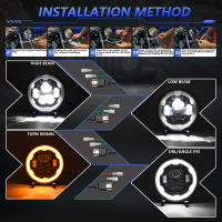 Conjunto de faros LED para Jeep Cherokee XJ Wrangler YJ DOT Ford GMC, Faro de señal de giro DRL, haz Alto y Bajo, 180W, H6054, 5x7, 7x6 - details 9