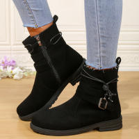 Botas redondas Martin Botas de mujer con hebilla de cinturón con cremallera lateral - details 0