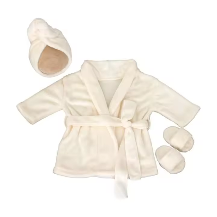Conjunto de pijama de albornoz de algodón de secado rápido para bebé, accesorios de fotografía para bebé - 1