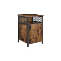Archivador Móvil con 2 Cajones, Archivador de Oficina con Ruedas, Compartimento Abierto, Marco de Acero, Estilo Industrial, Marrón Rústico y Negro Tinta OFC71X - details 16