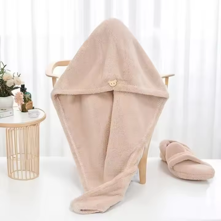 Gorro de toalla de ducha, toallas de baño, suministros de baño, playa, fibra superfina, secado rápido, cabello, pañuelo suave para mujer, mano para el hogar - 1